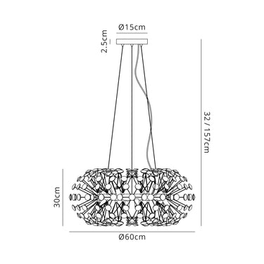 Voltaire Pendant 12 Light French Gold