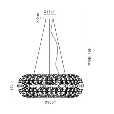 Voltaire Pendant 20 Light Polished Chrome