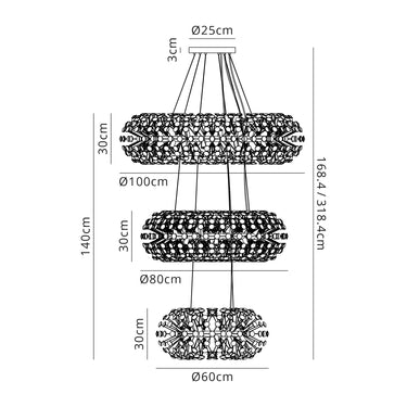 Voltaire Pendant 58 Light Polished Chrome