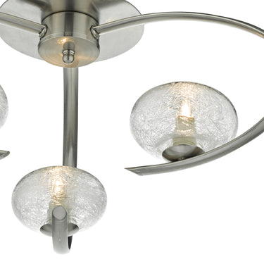 Leighton 3 Light Semi Flush Satin Chrome