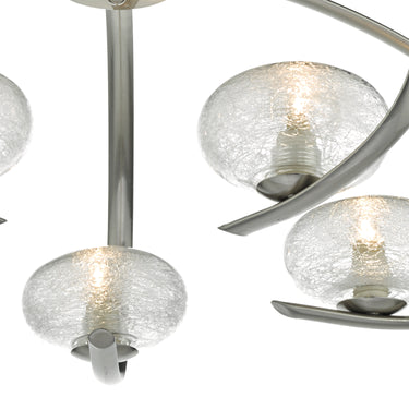 Leighton 5 Light Semi Flush Satin Chrome
