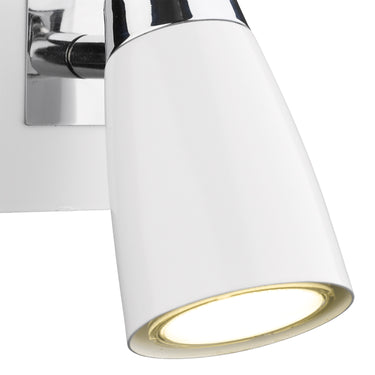 Loft 1 Light Spot Switch Polished Chrome & Matt White