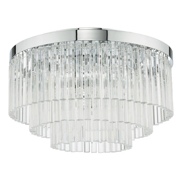 Logan 5 Light Flush Polished Chrome & Clear Glass