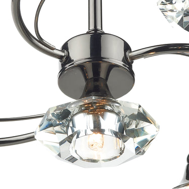 Luther 4 Light Semi Flush Black Chrome