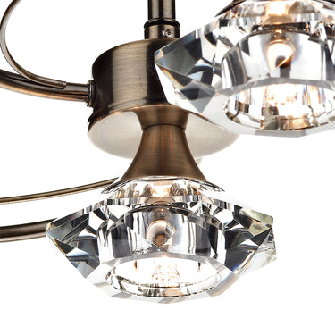 Luther 4 Light Semi Flush Antique Brass