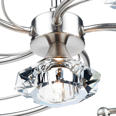 Luther 6 Light Semi Flush Satin Chrome