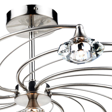 Luther 10 Light Semi Flush Satin Chrome