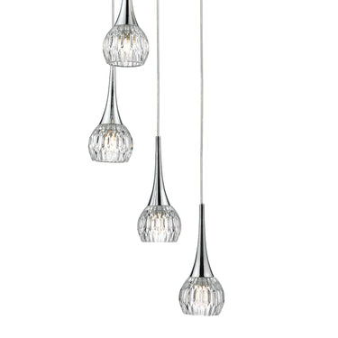 Lyall 5 Light Spiral Polished Chrome