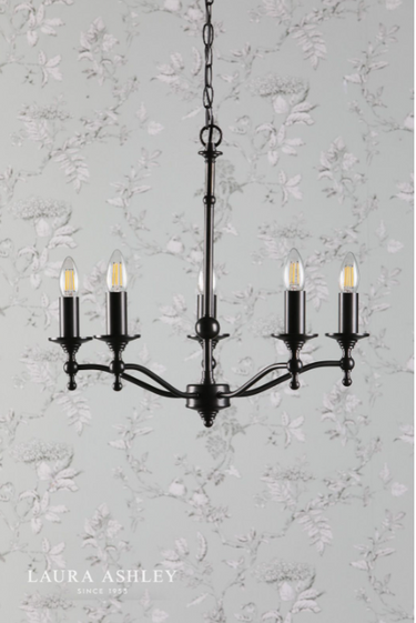 Laura Ashley Ludchurch 5 Light Chandelier Industrial Black