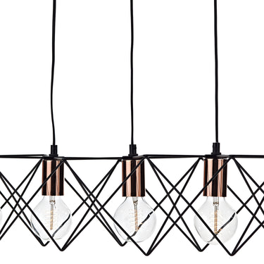 Midi 5 Light Bar Pendant Black and Copper