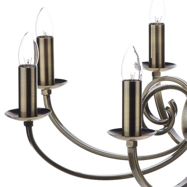 Murray 8 Light Pendant Antique Brass