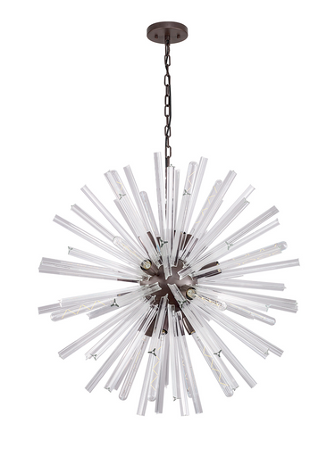 Rigel 16 Light Matt Black and Clear Glass