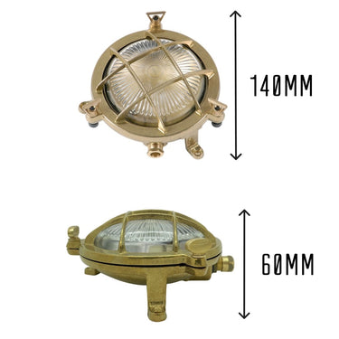 Solent Mini Porthole Bulkhead Antique Brass