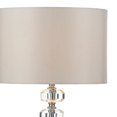 Oleana Table Lamp Polished Chrome Crystal C/W Shade