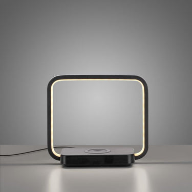 Omari Black LED Table Lamp with Wireless Charging