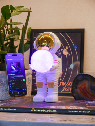 Astronaut Rechargeable USB Radio, Bluetooth Speaker with RGB - Moon