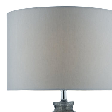 Pamplona Table Lamp Grey C/W Grey Faux Silk Shade