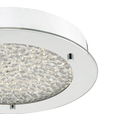 Peta LED Flush Polished Chrome & Crystal Beads IP44