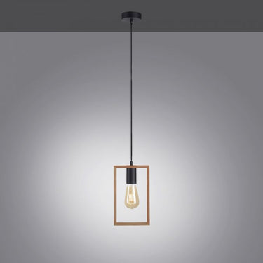 Franco 1 Light Pendant Wood & Black