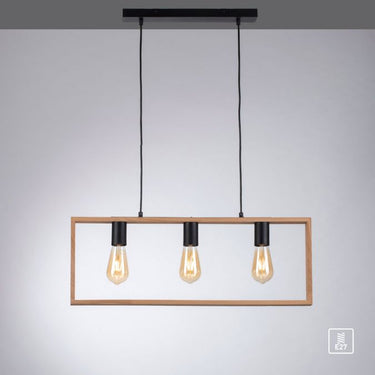 Franco 3 Light Bar Wood & Black