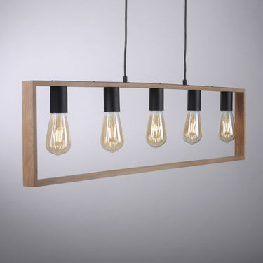 Franco 5 Light Bar Wood & Black
