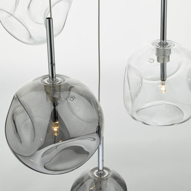 Quinn 6 Light Cluster Pendant Smoked