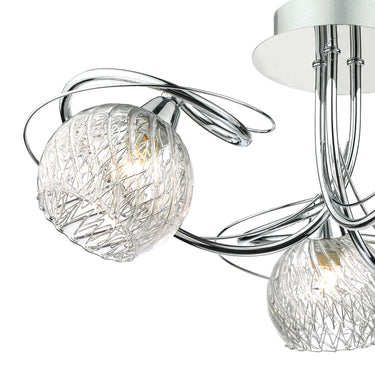 Rehan 3 Light Semi Flush Polished Chrome