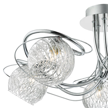 Rehan 5 Light Semi Flush Polished Chrome