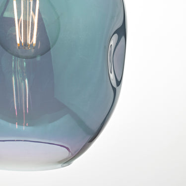 Rogan 1 Light Pendant Black & Iridised Glass