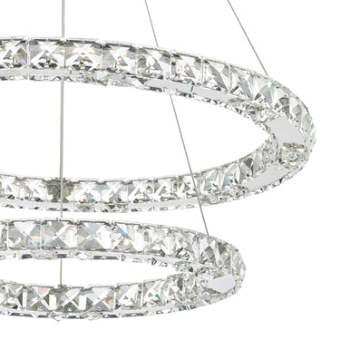 Roma LED Pendant Crystal & Chrome