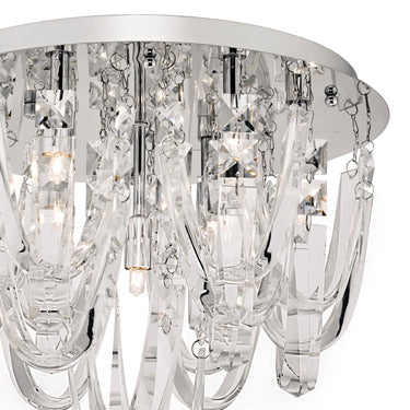 Roxanne 7 Light Flush Polished Chrome & Crystal