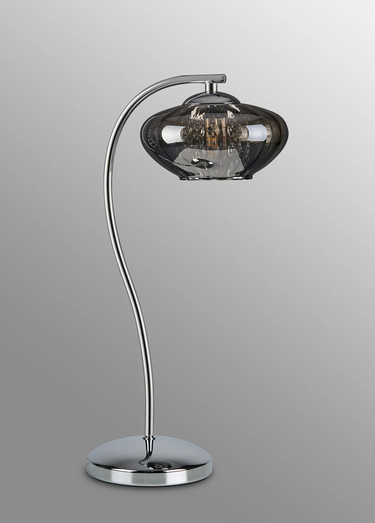 Rowan 1 Light Table Lamp Polished Chrome & Smoked Glass