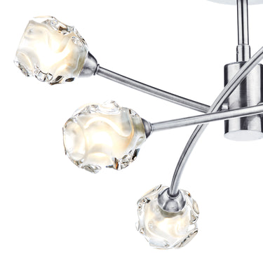 Seattle 6 Light Semi Flush Satin Chrome