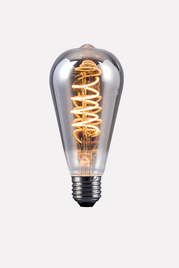 ES (E27) ST64 LED Edison 4W Smoked Helix Dimmable