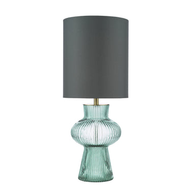 Suelita Table Lamp Green Ribbed Glass with Shade