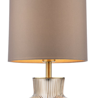 Suelita Table Lamp Brown Ribbed Glass with Shade