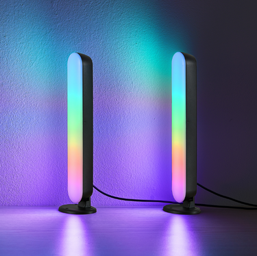 Gamer Twin RBG Table Lamp, Black