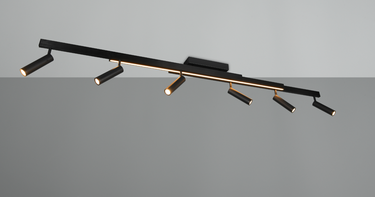 Zena 6 Light Matt Black LED Extendable Bar