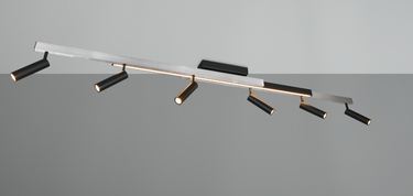 Zena 6 Light Matt Black & Aluminium LED Extendable Bar