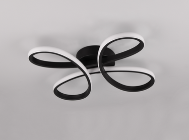 Wing LED Small Flush, Black, 3000K