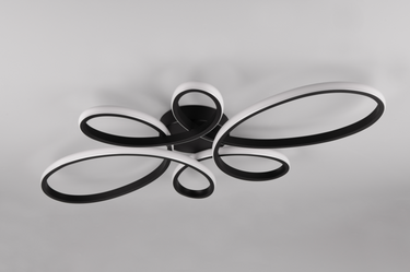 Wing LED Large Flush, Black, 3000K