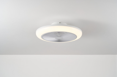 Lyra LED Ceiling Closed Fan, White/Grey with CCT & Dimming via Remote