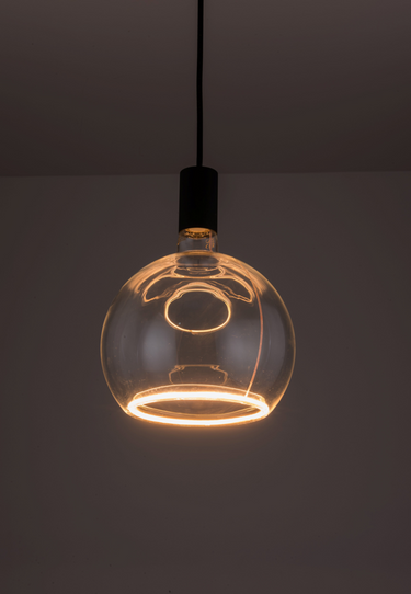 Nimbus Single Pendant, All Black - Complete with 200mm Clear Bulb