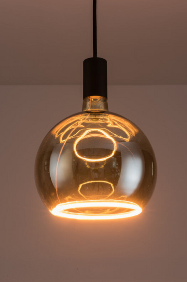 Nimbus Single Pendant, All Black - Complete with 200mm Smoked Bulb