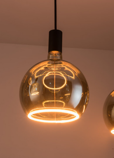 Nimbus 3 Light Bar Pendant, All Black - Complete with 3 x 200mm Smoked Bulbs