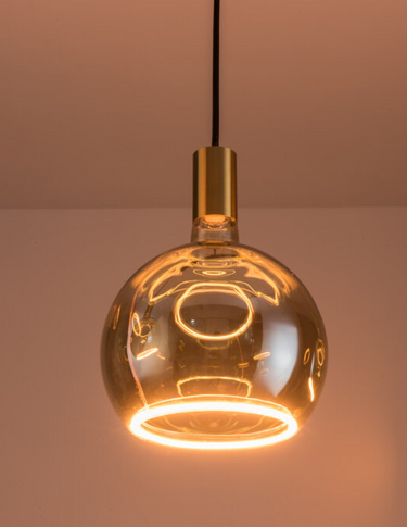 Nimbus 3 Light Bar Pendant, Brass & Black - Complete with 3 x 200mm Smoked Bulbs