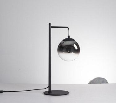 Volano LED Table Lamp Sand Black & Smoked Glass