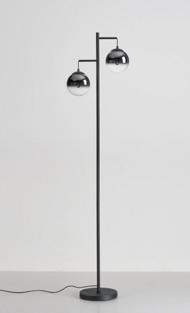 Volano LED Floor Lamp Sand Black & Smoked Glass