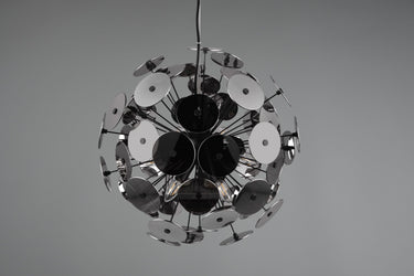Disco 6 Light Pendant Matt Black & Smoked