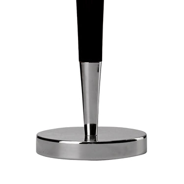 Viking Table Lamp Polished Chrome & Black C/W Black Linen Shade